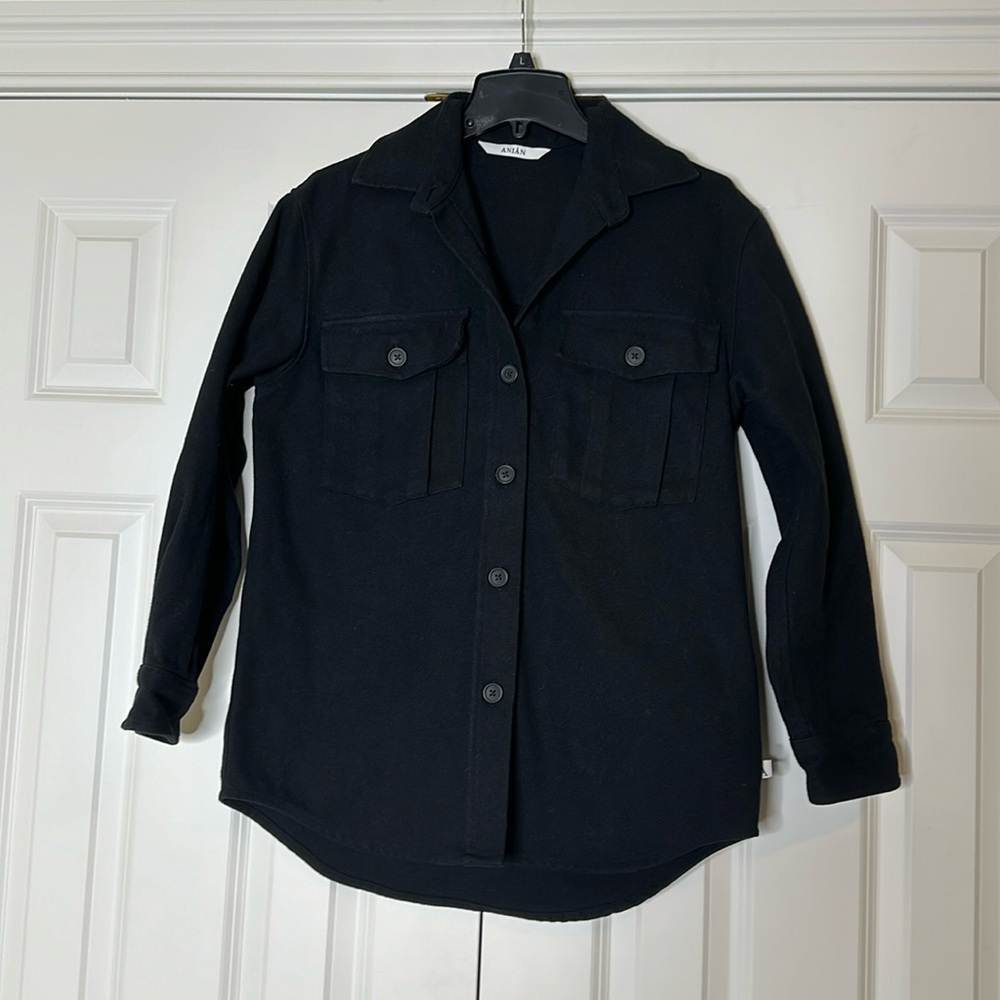 Anian Black button down Overshirt Coat  SzM